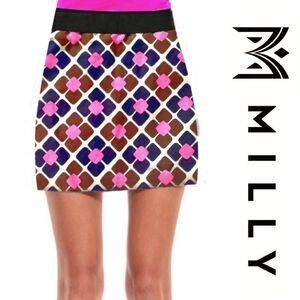 Milly Geometric Floral Mini Skirt